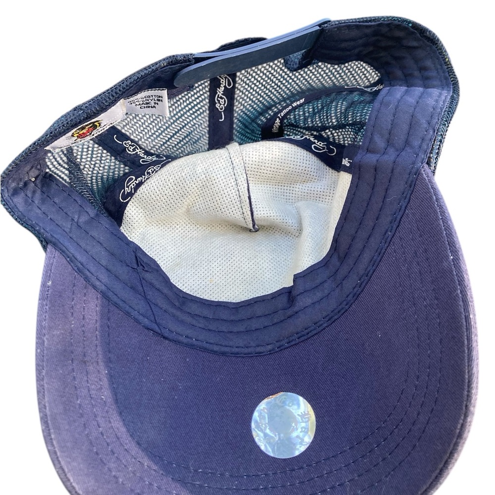 VINTAGE Ed Hardy navy and blue skull cap with SWAG STICKER - Picture 5 of 7
